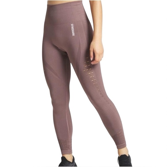 New Gymshark Energy Seamless High Waisted Leggings 7/8 Athletic Pants Taupe Sm - Picture 1 of 3